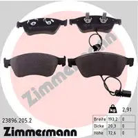 ZIMMERMANN Bremsbel&auml;ge Bremskl&ouml;tze + Wako f&uuml;r Audi A8 (4D) 4.2 / S8 quattro vorne