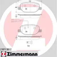 ZIMMERMANN Bremsbel&auml;ge Bremsbelagsatz + Wako Alfa Romeo Giulietta (940) hinten