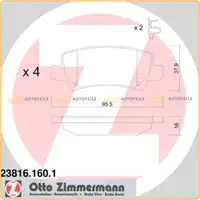 ZIMMERMANN Bremsbel&auml;ge Bremsbelagsatz f&uuml;r Toyota Corolla 03.2001-03.2008 hinten