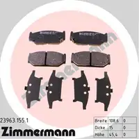 ZIMMERMANN Bremsbel&auml;ge SUZUKI SWIFT III (MZ EZ) IV (FZ NZ) 1.6 125/135 PS vorne