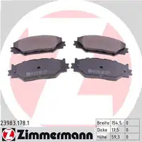 ZIMMERMANN Bremsbel&auml;ge Bremsbelagsatz Lexus IS C II III 250 200d 220d 300h vorne