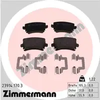 ZIMMERMANN Bremsbel&auml;ge Audi S3 TTS TTRS 3.2V6 VW Golf R32 Passat Scirocco hinten