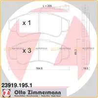 ZIMMERMANN Bremsbel&auml;ge Bremskl&ouml;tze + Wako Citroen Jumper f&uuml;r Peugeot Boxer vorne