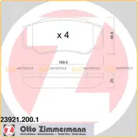 ZIMMERMANN Bremsbel&auml;ge Bremskl&ouml;tze Citroen Jumper Ducato f&uuml;r Peugeot Boxer hinten