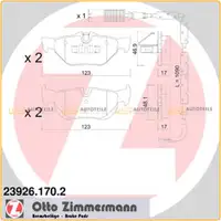 ZIMMERMANN Bremsbel&auml;ge Bremsbelagsatz + Wako f&uuml;r BMW 3er E90 318i 320i hinten