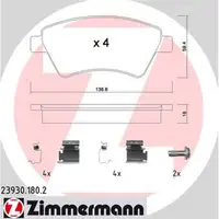 ZIMMERMANN Bremsbel&auml;ge Bremskl&ouml;tze f&uuml;r Renault Kangoo Megane II Scenic II vorne