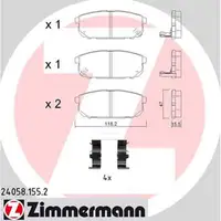 ZIMMERMANN Bremsbel&auml;ge Bremskl&ouml;tze f&uuml;r Kia Sorento I (JC) 2.4-3.5 2.5CRDi hinten