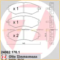 ZIMMERMANN Bremsbel&auml;ge Bremskl&ouml;tze f&uuml;r Chevrolet Epica Evanda Nubira Rezzo vorne