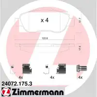 ZIMMERMANN Bremsbel&auml;ge Bremskl&ouml;tze f&uuml;r Fiat Panda 169 1.2 4x4 1.3 D Multijet vorn