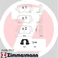 ZIMMERMANN Bremsbel&auml;ge Bremskl&ouml;tze f&uuml;r Honda Civic VIII Hatchback (FN FK) hinten