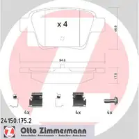 ZIMMERMANN Bremsbel&auml;ge Bremsbelagsatz Citroen C4 f&uuml;r Peugeot 206 207 307 hinten