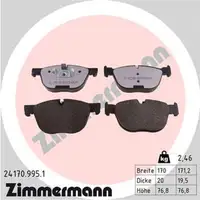 ZIMMERMANN rd:z Bremsbel&auml;ge f&uuml;r BMW X4 F26 X5 E70 F15/85 X6 E71 E72 F16/86 vorne