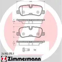 ZIMMERMANN Bremsbel&auml;ge Bremskl&ouml;tze Land f&uuml;r Rover Discovery Range Rover hinten