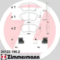 ZIMMERMANN Bremsbel&auml;ge Bremskl&ouml;tze f&uuml;r Toyota Auris 1.33 1.4 1.6 1.8 1.4D-4D vorn
