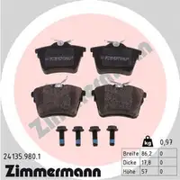 ZIMMERMANN rd:z Bremsbel&auml;ge Bremskl&ouml;tze f&uuml;r CITROEN C5 III PEUGEOT 407 607 HA