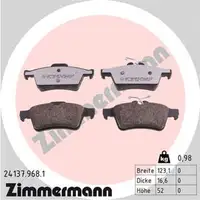 ZIMMERMANN rd:z Bremsbel&auml;ge CITROEN FORD MAZDA OPEL RENAULT SAAB VOLVO hinten
