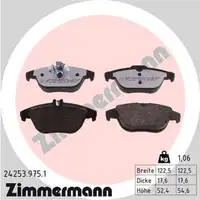ZIMMERMANN rd:z Bremsbel&auml;ge MERCEDES W204 C204 S204 A207 C207 GLK X204 hinten