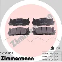 ZIMMERMANN Bremsbel&auml;ge LEXUS ES (_V6_) + TOYOTA CAMRY (_V3_) ab 01.2006 vorne