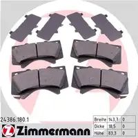 ZIMMERMANN Bremsbel&auml;ge LEXUS LX (_J2_) f&uuml;r TOYOTA LAND CRUISER 200 (_J2_) vorne