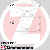 ZIMMERMANN Bremsbel&auml;ge Bremskl&ouml;tze f&uuml;r Volvo XC60 XC90 I XC90 II 17 Zoll vorne