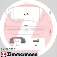 ZIMMERMANN Bremsscheiben Bel&auml;ge Wako MERCEDES C-KLASSE W204 E-KLASSE W212 vorne