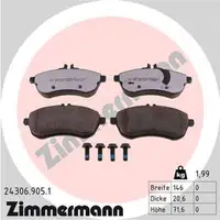 ZIMMERMANN rd:z Bremsbel&auml;ge MERCEDES W204 C204 S204 W212 S212 C/A207 R172 vorne