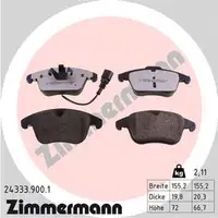 ZIMMERMANN rd:z Bremsbel&auml;ge + Wako AUDI Q3 SEAT ALHAMBRA VW SHARAN TIGUAN vorne