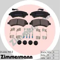 ZIMMERMANN Bremsen Bremsscheiben + Bel&auml;ge + Wako Citroen f&uuml;r Fiat Peugeot vorne