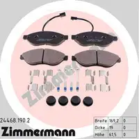 ZIMMERMANN Bremsen Bremsscheiben + Bel&auml;ge + Wako Citroen f&uuml;r Fiat Peugeot vorne