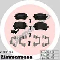 ZIMMERMANN Bremsen SPORT Bremsscheiben + Bel&auml;ge f&uuml;r AUDI RSQ3 2.5 quattro hinten