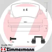ZIMMERMANN Bremsbel&auml;ge f&uuml;r VOLVO S60 II S80 II V60 V70 III XC60 XC70 II hinten