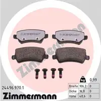 ZIMMERMANN rd:z Bremsbel&auml;ge f&uuml;r FORD GALAXY S-MAX (WA6) LAND ROVER VOLVO hinten