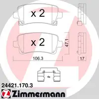 ZIMMERMANN Bremsbel&auml;ge Bremsbelagsatz f&uuml;r Opel Insignia POC J61/J62/J64 hinten