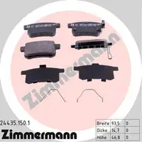 ZIMMERMANN Bremsscheiben + Bel&auml;ge HONDA ACCORD VIII 2.0i 2.4i 2.2i-CTDi hinten