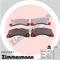 ZIMMERMANN rd:z Bremsbel&auml;ge f&uuml;r PORSCHE CAYENNE MACAN PANAMERA VW TOUAREG vorne