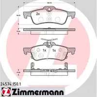 ZIMMERMANN Bremsbel&auml;ge Bremsbelagsatz f&uuml;r Daihatsu Charade Toyota Yaris hinten