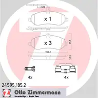 ZIMMERMANN Bremsbel&auml;ge Bremskl&ouml;tze + Wako Citroen Jumper f&uuml;r Peugeot Expert vorne
