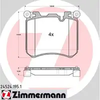 ZIMMERMANN Bremsbel&auml;ge Bremskl&ouml;tze f&uuml;r BMW X5 E70 X5M F15 X6 E71 E72 X6M vorne