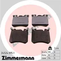 ZIMMERMANN rd:z Bremsbel&auml;ge f&uuml;r BMW X5 E70 F15 F85 + X6 E71 E72 F16 F86 vorne