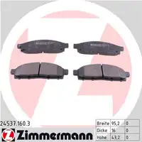 ZIMMERMANN Bremsbel&auml;ge Land Rover Freelander Volvo S80 II V70 III XC70 II hinten