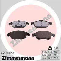 ZIMMERMANN rd:z Bremsbel&auml;ge CITROEN BERLINGO C4 II PEUGEOT 5008 PARTNER vorne