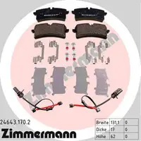 ZIMMERMANN Bremsbel&auml;ge Bremskl&ouml;tze + Wako f&uuml;r PORSCHE MACAN (95B) PR-2EK hinten