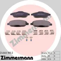 ZIMMERMANN Bremsbel&auml;ge Bremskl&ouml;tze Bremskl&ouml;tze f&uuml;r Peugeot 3008 308 CC SW vorne