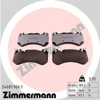 ZIMMERMANN rd:z Bremsbel&auml;ge MERCEDES W204 W211 W212 W221 W222 R230 C197 vorne