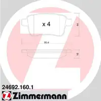 ZIMMERMANN Bremsscheiben + Radlager + Bel&auml;ge RENAULT KANGOO ab 02.2008 hinten