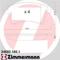 ZIMMERMANN Bremsbel&auml;ge Bremskl&ouml;tze Mercedes Citan (415) f&uuml;r Renault Kangoo vorne
