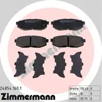 Bremsbel&auml;ge SUBARU BRZ Impreza Legacy V Outback Tribeca TOYOTA GT 86 16 Zoll hinten