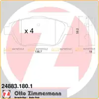 ZIMMERMANN Bremsbel&auml;ge Bremsbelagsatz Citroen C3 II DS3 f&uuml;r Peugeot 2008 vorne