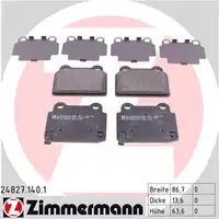 ZIMMERMANN Bremsbel&auml;ge f&uuml;r Mitsubishi Lancer (CY/Z_A) 2.0 EVO 4WD 295 PS hinten