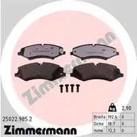 ZIMMERMANN rd:z Bremsbel&auml;ge LAND ROVER DISCOVERY IV V + RANGE ROVER SPORT vorne